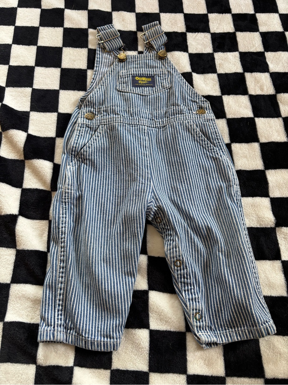 Vintage 12 month striped Oshkosh overalls